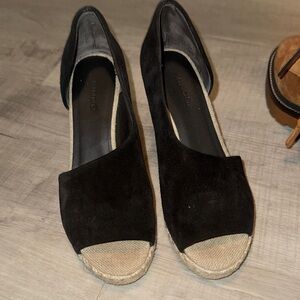 Vince Black Suede Espadrille Flats